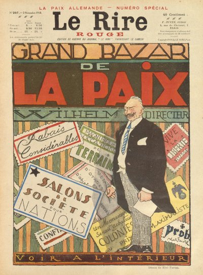 Le Grand Bazar de la Paix, couverture de Le Rire, 2 novembre 1918 - Jules Abel Faivre