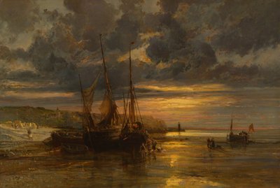 Bateaux de pêche échoués - Jules Achille Noel