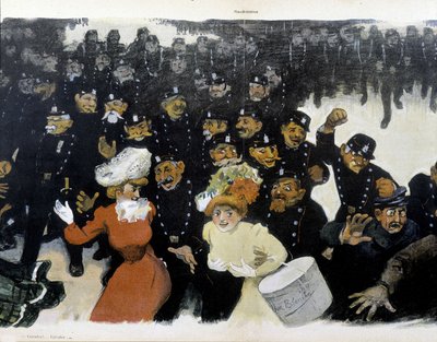 Manifestation vers 1901 - dessin de GRÜN - Jules Alexandre Gruen or Grun