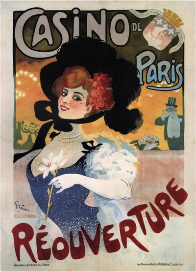 Affiche publicitaire pour la réouverture du Casino de Paris - Jules Alexandre Gruen or Grun