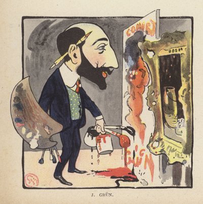 Autoportrait du peintre et illustrateur français Jean-Alexandre Grun - Jules Alexandre Gruen or Grun
