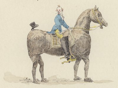 Clown sur un cheval de costume - Jules Arsene (after) Garnier