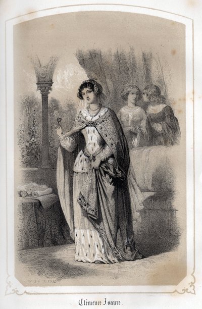 Portrait de Clémence Isaure, dame de Toulouse qui aurait vécu au 14ème siècle. dans 