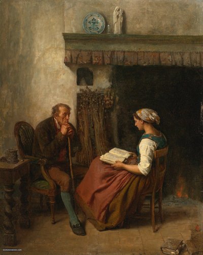 Jules Breton, 1865 - La lecture - Jules Breton