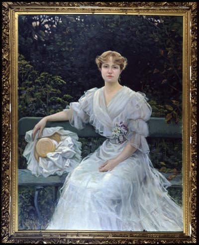 Portrait de Marguerite Durand - peinture de Jules Cayron - Jules Cayron