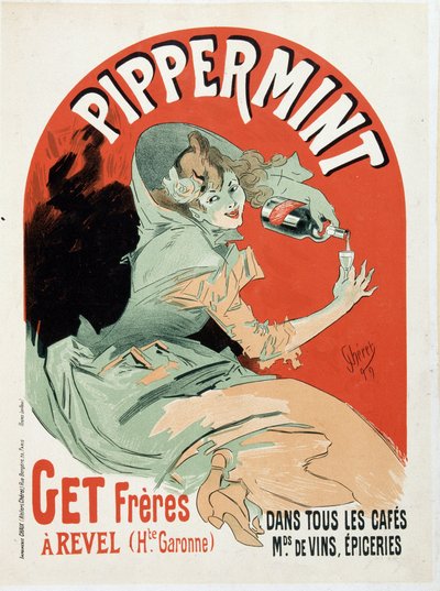 Affiche publicitaire pour le Pippermint Get Frères - par Jules Chéret - Jules Cheret