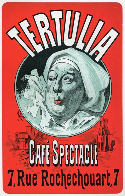 Art. Divertissement. Tertulia, spectacle au Café Spectacle, Paris. Affiche de Jules Chéret, vers 1870 (affiche) - Jules Cheret