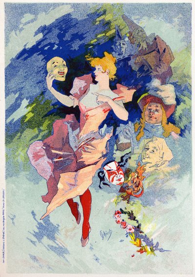 Allégorie de la comédie, fin du 19ème siècle - Jules Cheret