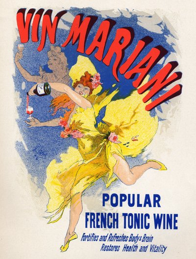 Nourriture et boisson. Vin tonique français Mariani (premier vin de coca). Affiche de Jules Chéret (1836-1932), France - Jules Cheret