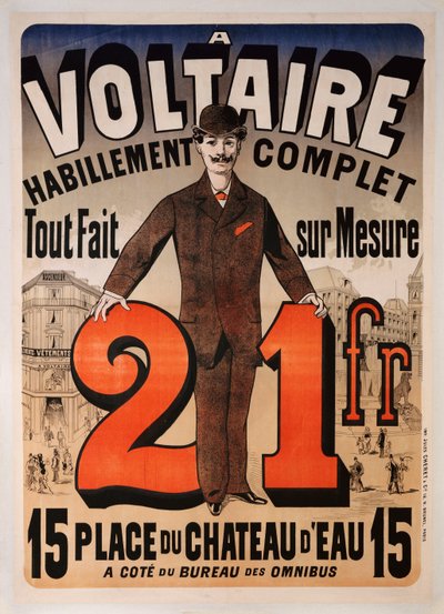 Affiche publicitaire "À Voltaire", c.1877 - Jules Cheret