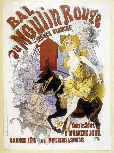 Affiche pour le bal du Moulin Rouge, par Jules Chéret, fin 19e siècle - Jules Cheret