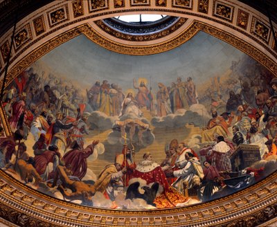 Histoire et glorification du christianisme, peinture du dôme de l