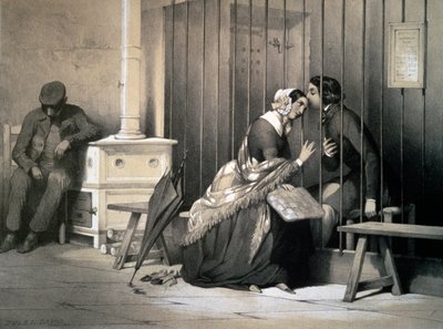 Prisonnier, par Jules David (1808-1892), gravure, France - Jules David