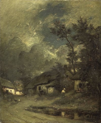 Un village de nuit - Jules Dupré