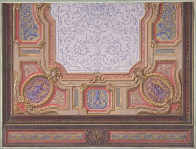 Conception pour le plafond du Grand Salon, Hôtel Hope, 1867 - Jules Edmond Charles Lachaise and Eugène Pierre Gourdet