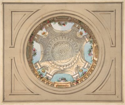Conception pour un plafond avec balustrade trompe-l