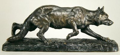Loup accroupi - Jules Edmond Masson