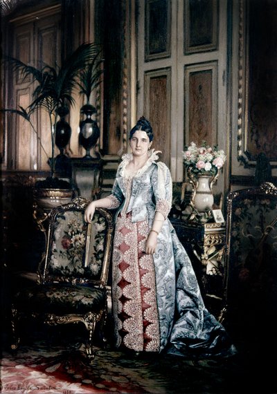 Portrait de Mme Carnot portant une robe Worth - Jules Emile Saintin