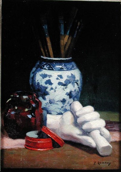 Nature morte avec un Vase Bleu - Jules Ernest Renoux