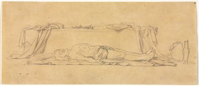 Croquis du Christ mort couché près du sépulcre, 1800s - Jules Eugene Lenepveu