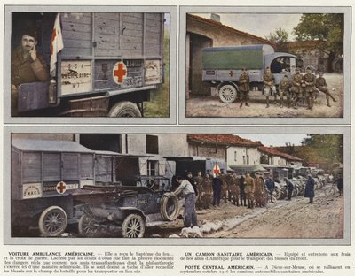 Voiture ambulance américaine, un camion sanitaire américain, poste central américain - Jules Gervais Courtellemont