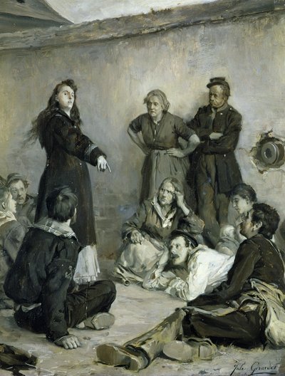 Louise Michel (1830-1905) parlant aux Communards - Jules Girardet