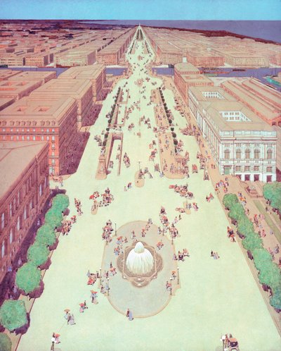 Boulevard proposé pour relier les côtés nord et sud de la rivière Chicago - Jules Guerin