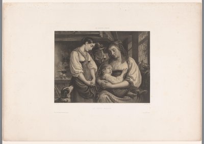 Mère avec un enfant blessé sur ses genoux (Le petit blessé) - Jules Hébert