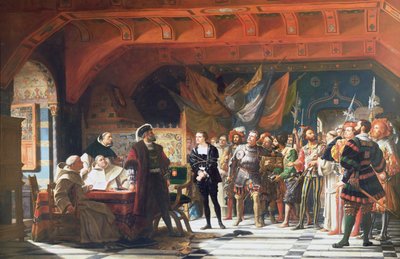 François de Bonnivard (1496-1570) le Prisonnier de Chillon, présenté devant le duc de Savoie en 1530, 1870 - Jules Hippolyte Ravel
