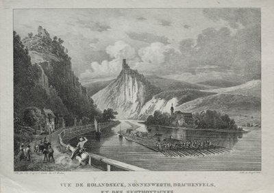 Vue de Rolandseck, Nonnenwerth, Drachenfels et Siebenbirge - Jules Jean Baptiste de Joly