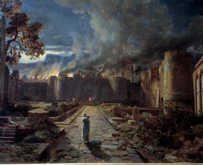 Sodome : La destruction de la ville par le feu (détail) - Jules Joseph Augustin Laurens