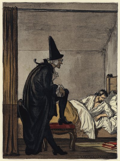 Illustration pour les mémoires de Casanova (lithographie couleur) - Jules Marie Auguste Leroux