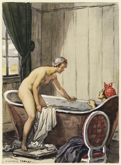 Illustration pour les mémoires de Casanova (lithographie couleur) - Jules Marie Auguste Leroux