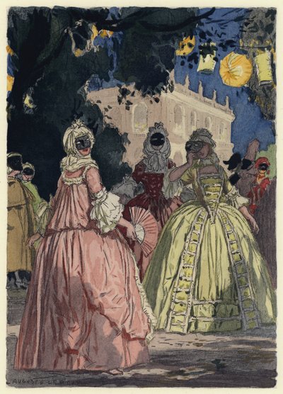 Illustration pour les mémoires de Casanova (lithographie couleur) - Jules Marie Auguste Leroux