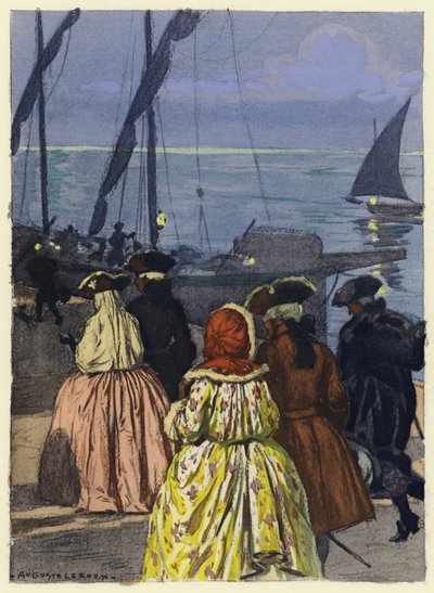 Illustration pour les mémoires de Casanova (lithographie couleur) - Jules Marie Auguste Leroux