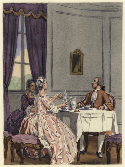 Illustration pour les mémoires de Casanova (lithographie couleur) - Jules Marie Auguste Leroux