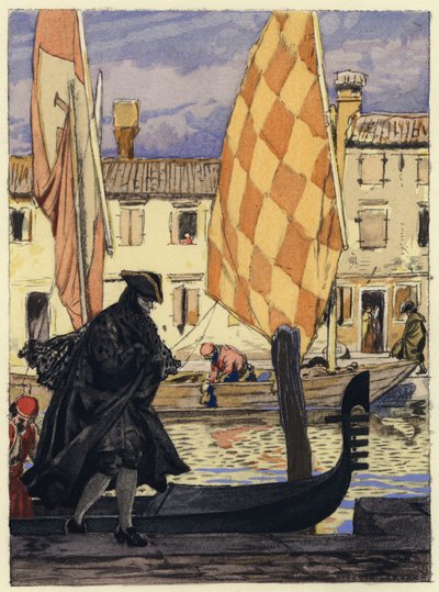 Illustration pour les mémoires de Casanova (lithographie couleur) - Jules Marie Auguste Leroux