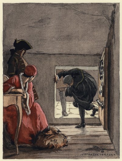 Illustration pour les mémoires de Casanova (lithographie couleur) - Jules Marie Auguste Leroux