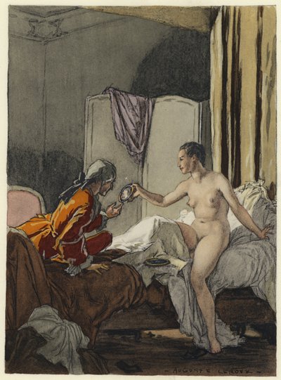 Illustration pour les mémoires de Casanova (lithographie couleur) - Jules Marie Auguste Leroux