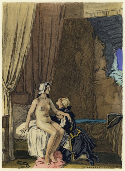 Illustration pour les mémoires de Casanova (lithographie couleur) - Jules Marie Auguste Leroux
