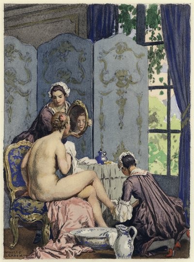 Illustration pour les mémoires de Casanova (lithographie couleur) - Jules Marie Auguste Leroux
