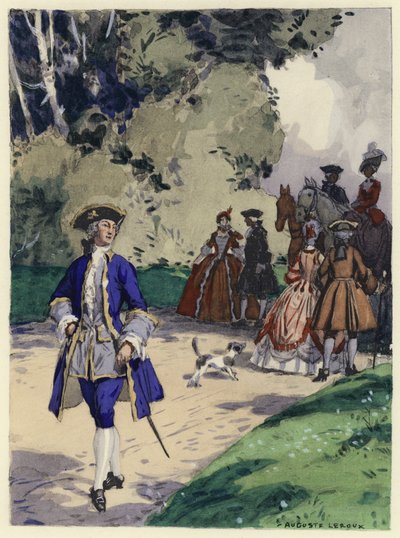 Illustration pour les mémoires de Casanova (lithographie couleur) - Jules Marie Auguste Leroux