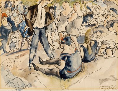 Figures sur la plage, Coney Island, 1917 - Jules Pascin