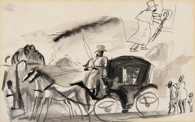 Figures avec cab - Jules Pascin