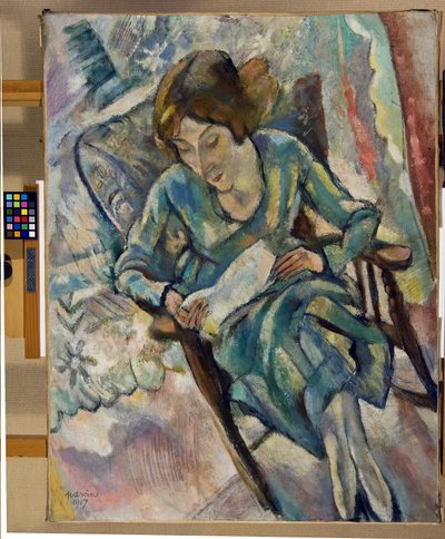Fille en vert lisant, 1917 - Jules Pascin