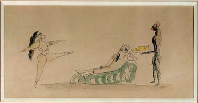 Hérode, Salomé et la tête de Saint Jean-Baptiste (aquarelle) - Jules Pascin