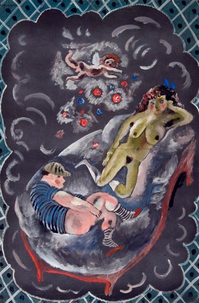 Deux figures et Cupidon - Jules Pascin