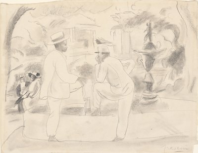 Deux hommes dans le parc, La Havane - Jules Pascin