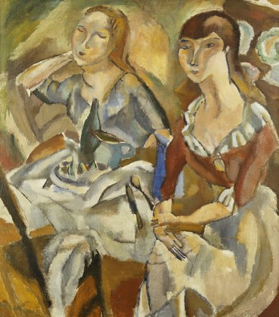 Jeunes femmes à une table; Jeunes Filles Attablées (Recto), vers 1915-1919 - Jules Pascin