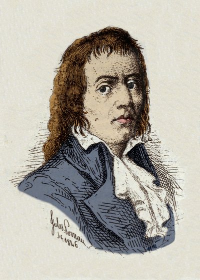 Révolution française : « Portrait de François Babeuf dit Gracchus (1760-1797) Révolutionnaire » dessin par Jules Porreau - Jules Porreau